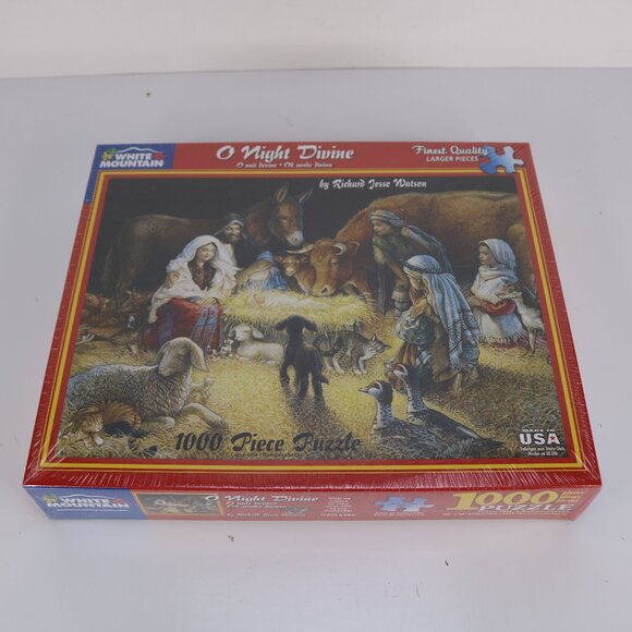 White Mountain "O Night Divine" 1,000 Piece Puzzle * NEW Sealed * 2018 * 24 x 30 - Picture 1 of 8